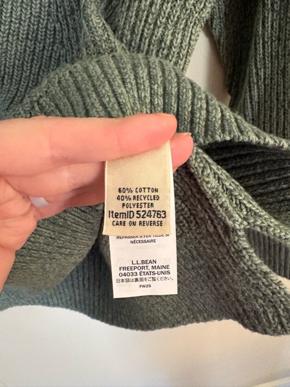NWT L.L. Bean Mariner Shaker Sweater | Size Large - Picture 4 of 6